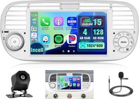 "Hikity Android" automobilinis radijas su 7 colių ekranu, skirtas "Fiat 500" 2007-2015 m. automobiliniam radijui su navigacija "Bluetooth" laisvų rankų įranga Jutiklinis ekranas, automobilinis radijas su atbulinės eigos kamera WiFi/RDS/FM/USB/Mirror/Canbu
