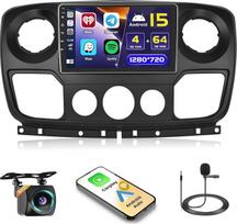"Hikity" 4 + 64GB "Android 15" automobilinis radijas "Renault Master 3" / "Opel Movano 2" / "Nissan NV400 2010-2021" su "Carplay Android Car", 10 colių ekranas su navigacija, "WiFi", "Bluetooth", FM, RDS, atbulinės eigos kamera