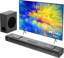 "Hiwill" 3.1.2CH "Dolby Atmos" garso kolonėlės televizoriui, 3D erdvinio garso sistema, 400 W didžiausios galios, 2 aukštyn nukreipti ir 2 šoniniai namų kino garsiakalbiai, garso kolonėlė su žemų dažnių garsiakalbiu, eARC/ARC/OPT/BT, "Nimbus A312