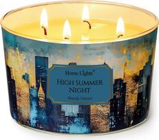 "Home Lights" Kvapiosios žvakės stiklinėje 510 g sojų žvakės 4 dagčių žvakių indeliai Aromaterapija be dūmų 50 valandų visiškai sudegusi kvapioji žvakė "High Summer Night