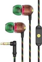 "House of Marley Smile Jamaica In-Ear" ausinės, 1 mygtuko mikrofono valdymo ausinės, triukšmą izoliuojantis 9,2 mm garsiakalbis, 2 dydžių ausinės, užtikrinančios ilgalaikį komfortą, nesipainiojantis laidas - Rasta
