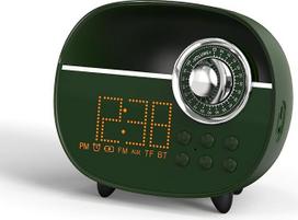 "iTOMA" retro žadintuvas su "Bluetooth", senoviniu FM radiju, laisvų rankų įranga, naktine šviesa, TF kortelės ir AUX palaikymu, tinka namams, biurui, lauke 158