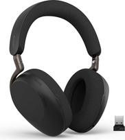 "Jabra Evolve3 85" belaidės "Bluetooth" ausinės per ausis su mikrofonu biurui, USB-A, AI balso skambučiai, adaptyvus aktyvus triukšmo slopinimas, 25 val. baterija, skirtos susitikimų programoms, juodos spalvos