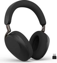 "Jabra Evolve3 85" belaidės "Bluetooth" ausinės per ausis su mikrofonu biurui, USB-C, AI balso skambučiai, adaptyvus aktyvus triukšmo slopinimas, 25 val. baterija, skirtos susitikimų programėlėms, juodos spalvos