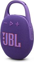 "JBL Clip 5" - violetinės spalvos - nešiojamasis "Bluetooth" garsiakalbis su "JBL Pro" garsu, giliais bosais ir "Playtime Boost" funkcija - atsparus vandeniui ir dulkėms - veikia 12 val.