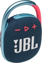 "JBL Clip 4" mėlynos/rožinės spalvos "Bluetooth" garsiakalbis, atsparus vandeniui, nešiojamasis muzikos garsiakalbis su praktišku karabinu, iki 10 valandų belaidžio muzikos transliavimo