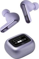 "JBL Live Beam 3" belaidės ausinės su "Bluetooth", 48 valandų baterijos veikimo laikas, "True Adaptive Noise Cancelling" ir didelės raiškos JBL signatūros garsas, atsparios vandeniui pagal IP55, su ausų kištukais, violetinės spalvos