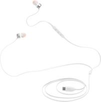 "JBL Tune 310C" ausinės - laidinės vidinės ausinės su "JBL Pure Bass" garsu, mikrofonu ir USB-C prievadu - baltos spalvos