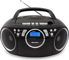 "Karcher RR 5042-B" nešiojamasis CD radijo imtuvas su CD grotuvu ir kasečių grotuvu FM Baterija / maitinimo šaltinis Aux-In juodas