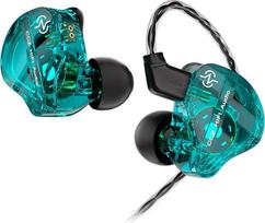 "keephifi CCZ DC01 Pro In-Ear Monitor" ausinės, 1DD "Bass HiFi IEM" ausinės, V formos laidinės ausinės, nuimami 2 kontaktų Z-OFC kabeliai muzikantams, būgnininkams (žalios spalvos, be mikro)