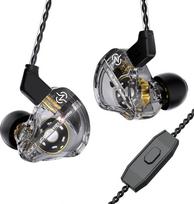"keephifi CCZ DC01 Pro In-Ear Monitor" ausinės, 1DD "Bass HiFi IEM" ausinės, V formos laidinės ausinės, nuimami 2 kontaktų Z-OFC kabeliai muzikantams, būgnininkams (juodos spalvos, su mikro)