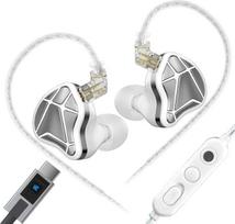 "KZ AXAS In-Ear" žaidimų ausinės, IEM pirmojo asmens šaudyklių žaidimams, "HiFi" ausinės su mikrofonu žaidimams ir muzikai, su 4 lygių derinimo jungikliu, 2 kontaktų nuimamas sidabru padengtas IEM