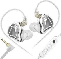 "KZ AXAS In-Ear" žaidimų ausinės, IEM pirmojo asmens šaudyklių žaidimams, "HiFi" ausinės su mikrofonu žaidimams ir muzikai, su 4 lygių derinimo jungikliu, 2 kontaktų nuimamas sidabru padengtas IEM