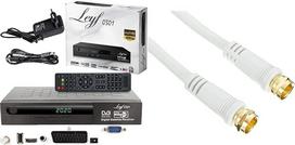 "Leyf" palydovinis imtuvas PVR su įrašymo funkcija Skaitmeninis palydovinis imtuvas [iš anksto suprogramuotas "Astra", "Hotbird" ir "Türksat"] + HDMI kabelis ir "Sonero SAT" kabelis, A klasė, F vyriškas / F kištukas, 2,00 m, baltas