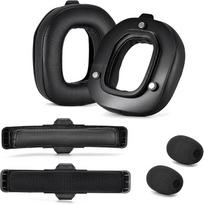 "Logitech G Astro A50 Gen 4", "A50 Gen 5", "A50 X" belaidėms žaidimų ausinėms skirtas ausinių įdėklų modifikavimo rinkinys, pakaitiniai ausinių įdėklai, ausinių juostelės, mikrofono putos "Astro A50 Gen 4/Gen 5/A50X" (baltos odos)