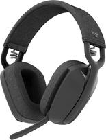 "Logitech Zone Vibe 100" lengvos belaidės ausinės per ausis su triukšmą slopinančiu mikrofonu, daugiataškės "Bluetooth" ausinės, veikia su "Teams", "Google Meet", "Zoom", "Mac/PC" - grafito spalvos