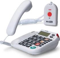"Maxcom KXT481SOS": senjorų telefonas su radijo avarinio skambučio siųstuvu ir dideliais itin garsiais mygtukais; laidinis fiksuotojo ryšio telefonas su avariniu mygtuku ir adapterio kištuku, pritaikytas senjorams, suderinamas su klausos aparatu