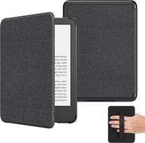 "MoKo" dėklas 6 colių "All-New Kindle" (11th Generation 2024/2022 Release), lengvas dėklas su riešo dirželiu, automatinio žadinimo/užmigimo funkcija, skirtas "Kindle 11th Generation 2024" elektroninei skaityklei, džinsinis juodas