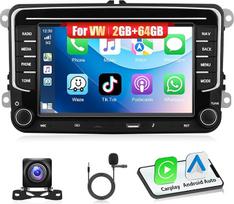"Motorsi" automobilinis radijas VW/Seat/Skoda/Passat/Golf/Polo [2G+64G], belaidis "CarPlay" radijas, 7 colių HD jutiklinis ekranas, 2 DIN "Android" automobilinis radijas, GPS/Bluetooth/SWC/FM/RDS/USB+AHD galinio vaizdo kamera, mikrofonas