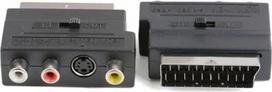 "Mr. Gadget's Solutions" 20 kontaktų "Scart" vyriškos ir 3 RCA moteriškos lyties AV TV garso ir vaizdo adapterio keitiklis