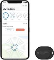 "Musegear" mini raktų ieškiklis su "Bluetooth" programėle, garsus raktų ieškiklis mobiliajam telefonui, juodos spalvos, skirtas "iOS" ir "Android", raktų paieška
