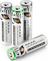 "Mspalocell" ličio AA baterijos, įkraunamos 1,5 V 3500 mWh, "Tiger Print" greitojo įkrovimo įkraunamos AA baterijos, su įkrovimo lemputėmis, 1500+ ciklų, 4 baterijų pakuotė su baterijų dėžute