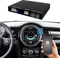 "Ninetom Apple Carplay" belaidžio adapterio dekoderis, skirtas 2014-2018 m. BMW Mini Cooper F55 F56 F54 F57 NBT sistemai, palaiko belaidę "Android", Mirrorlink, GPS navigaciją, "Siri", galinio vaizdo kamerą