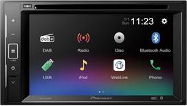 "Pioneer" AVH-A240DAB 2-DIN daugialypės terpės grotuvas, 6,2 colio "ClearType" jutiklinis ekranas, išmaniojo telefono jungtis, USB, DAB/DAB+ skaitmeninis radijas, "Bluetooth", 13 diapazonų grafinis ekvalaizeris