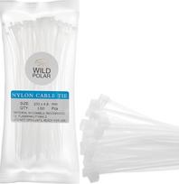 "Premium" kabelių raiščiai - skaidrūs/balti, 100 pakuočių Nailoniniai plastikiniai savaime užsifiksuojantys mažų kabelių raiščiai skaidrūs (balti/skaidrūs, 370 mm x 4,8 mm, 100 pakuočių)