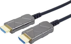 "PremiumCord" 8K optinis aktyvus itin didelės spartos HDMI 2.1 optinis kabelis 48Gbps HDMI 2.1 3D EDID ARC vaizdo raiška 8K@60Hz paauksuotas ilgis 25 m