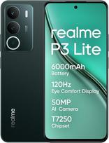 "realme P3 lite" išmanusis telefonas, žalias, 8 + 256GB, 120 Hz "Eye Comfort" ekranas, 6000 mAh baterija, T7250 mikroschemų rinkinys, 50 MP dirbtinio intelekto fotoaparatas, 15 W įkrovimas, karinės klasės atsparumas smūgiams, kasdienis atsparumas vandeni