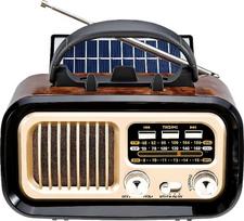 "Retro" "Bluetooth" garsiakalbis, senovinis AM FM radijas, nešiojamas retro radijas su "Bluetooth" garsiakalbiu, saulės baterija, skirtas namų biurui, lauko vakarėliui, USB tvarkyklė