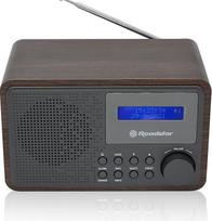 "Roadstar HRA-700D+/WD" nešiojamasis radijo imtuvas "Vintage Digital Dab/Dab+/FM" veikia su tinklu arba baterijomis, ausinių lizdas, retro radijo imtuvas namams ir virtuvei, dvigubo žadintuvo laikrodis, medinis