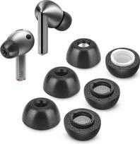 "Samsung Galaxy Buds 3 Pro" atminties putų antgaliai, neskauda silikoninių ausų antgalių, neslystantys pakaitiniai ausų antgaliai su dulkių tinkleliu, tinka įkrovimo dėkle, 3 poros (M/L/XL, juoda)