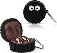 "Samsung Galaxy Buds2 Pro" (2022), "Galaxy Buds 2" (2021), "Galaxy Buds Pro" (2021), "Galaxy Buds Live" (2020), "XMBYGY" silikoninis dangtelis su raktų pakabuku "Galaxy Buds" ausinėms (juodas)