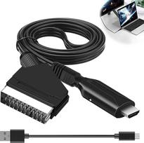 "Scart" adapteris HDMI vaizdo konverteris Garso HD 720P/1080P HDMI adapteris 1 vnt. juodas "Scart" adapteris į HDMI "Scart" adapteris televizoriui Projektorius DVD PS4