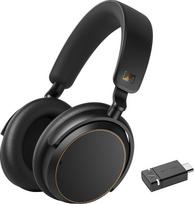 "Sennheiser ACCENTUM Special Edition" - "ACCENTUM" "Bluetooth" ausinės ir "Bluetooth" raktas BTD 600 - 50 valandų veikianti baterija, hibridinė ANC technologija, raktas su USB-A/USB-C adapteriu - juoda/vario spalva