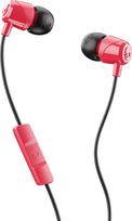 "Skullcandy Jib" ausinės su mikrofonu ir nuotolinio valdymo pulteliu, skirtos laisvų rankų skambučiams, lengvos, stereofoninis garsas ir patobulintas pagrindas, laidinė 3,5 mm jungtis, raudonos/juodos spalvos
