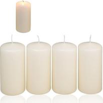 "Smart-Planet" 4 žvakių rinkinys "Christmas Ambience Pillar Candles" - kreminės spalvos - 4,8 cm x 8 cm - Kalėdinės žvakės Advento vainikas - Advento žvakių kalėdinė dekoracija