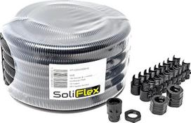 "SoliFlex" lauko lanksčios kabelių movos, IP40-10 m ritė - įžeminimo, išorinio kabelio, elektros linijos, žarnų linijos, laidų apsauga. Su jungtimis - 10 jungčių ir