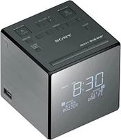 "Sony XDR-C1DBP" radijo laikrodis DAB/DAB+ skaitmeninio radijo imtuvas Didelis laikrodžio ekranas su ryškumo valdymu USB