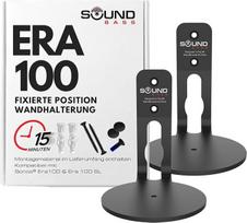 "Sound bass ERA100 Low Profile Black Twin Pack", suderinama su "Sonos" ERA 100 garsiakalbiais Sieninis laikiklis, su visais tvirtinimo elementais