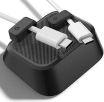"Spigen" magnetinis kabelių laikiklis su ergonomišku, nuožulniu dizainu, 2 magnetiniais spaustukais, stalo organizatorius su neslystančiu pagrindu biurui ir kelionėms, universalus įkrovimo kabelių valdymas