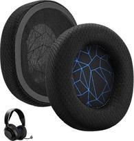 "SteelSeries" žaidimų ausinių "Arctis 1/3/5/7/7+/7P/7P+/7X/7X+/9/9X/Pro/Prime belaidėms ausinėms skirti pakaitiniai ausų įdėklai (juodas audinys su mėlyna spalva, 2 pakuotės)