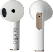 "sudio N2 Snow White" - tikros belaidės "Bluetooth" atviros ausinės, kelių taškų ryšys, įmontuotas mikrofonas skambučiams, 30 valandų veikianti baterija su įkrovimo dėklu, IPX4 atsparumas vandeniui, USB-C ir belaidis įkrovimas