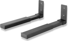 "Suptek Soundbar" sieninis laikiklis, garsiakalbių sieninis laikiklis, 1 pora garsiakalbių stovų, dvigubas garsiakalbių laikiklis sunkiems centrinio kanalo garsiakalbiams, SPLK201, juodas