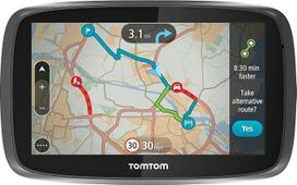 "TomTom GO 500 UK & Ireland" - 5 colių palydovinė navigacija su išsamiais JK ir Airijos žemėlapiais, visą gyvenimą galiojančiais eismo atnaujinimais, prijungtu išmaniuoju telefonu ir interaktyviu ekranu