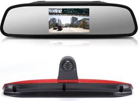 "Transporter" vandeniui atsparus 3-iasis stabdžių žibintas galinio vaizdo kamera + 4,3 colių TFT LCD galinio vaizdo veidrodis "Mercedes Benz Vito" W447 111 114 116 CDI Dvigubos durys "Cargo Van Box Tourer Bus" 2014/10-2024
