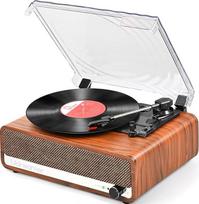 "Udreamer" patefonas su garsiakalbiu, "Bluetooth" patefonas, senovinis vinilo grotuvas, palaiko USB AUX įvestį, ausines, RCA linijinį išėjimą, 3 greičiai, diržinė pavara, veidrodinis dizainas, oranžinė, geltona