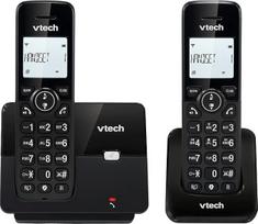 "VTech CS2001" belaidis telefonas su 2 rageliais, ECO+ režimas, fiksuotojo ryšio telefonas, juodas, skambučių blokavimas, laisvų rankų funkcija, dideli mygtukai, dviejų eilučių ekranas